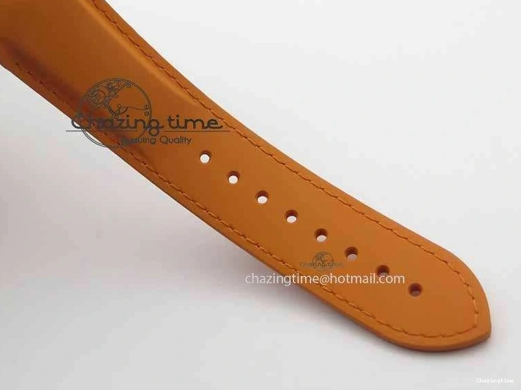 0408 Planet Ocean Master Chrono 45mm SS OM 1:1 Best Edition Black Dial On Orange Rubber Strap A Attractive 8170